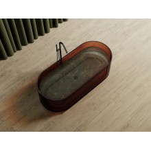 Ванна из полиэфирной смолы Abber Kristall 170х75 AT9708Opal Коричневая без гидромассажа