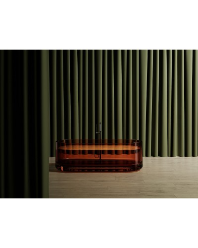 Ванна из полиэфирной смолы Abber Kristall 170х75 AT9708Opal Коричневая без гидромассажа