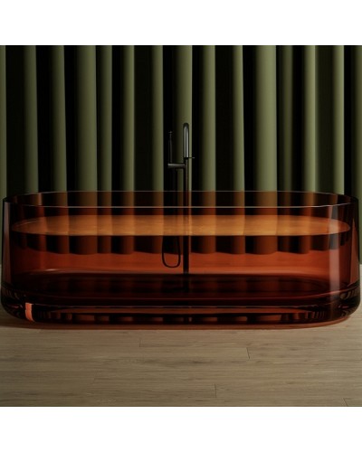 Ванна из полиэфирной смолы Abber Kristall 170х75 AT9708Opal Коричневая без гидромассажа