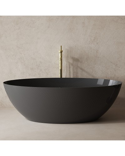 Карбоновая ванна Abber Karbon 180x85 AK9002-1.8 Черная без гидромассажа