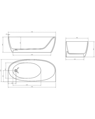 Карбоновая ванна Abber Karbon 170x80 AK9004 Черная без гидромассажа