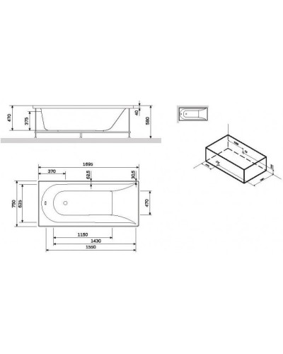 Каркас для ванны 170х75 AM.PM Spirit W72A-170-075W-R2