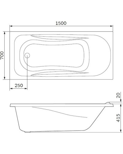 Каркас для ванны 150х70 см Am.Pm Sense New W76A-150-070W-R