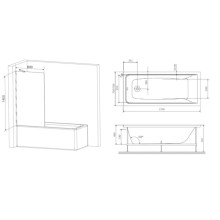 Акриловая ванна 170х70 см Am.Pm Gem W90ASET-170W90BS80CT
