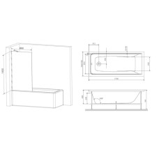 Акриловая ванна 170х70 см Am.Pm Gem W90ASET-170W90BS80CT