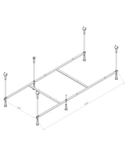 Каркас для ванны 170х75 Am.Pm Func W84A-170-075W-R