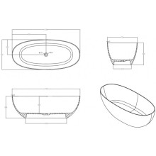 Ванна из полиэфирной смолы 170х75 см Abber Kristall AT9703Emerald