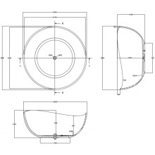 Ванна из полиэфирной смолы 150х150 см Abber Kristall AT9705Aquamarin