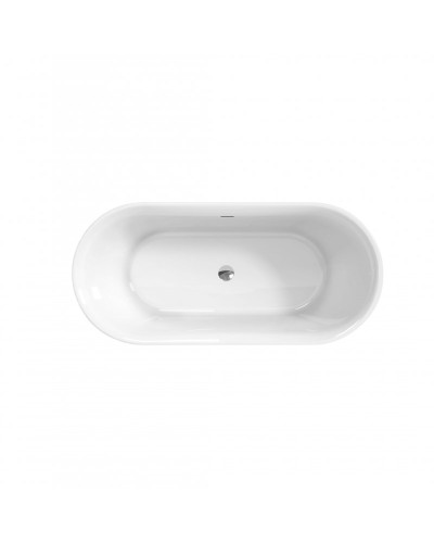 Отдельностоящая, овальная акриловая ванна в комплекте со сливом-переливом BelBagno BB706-1700-770