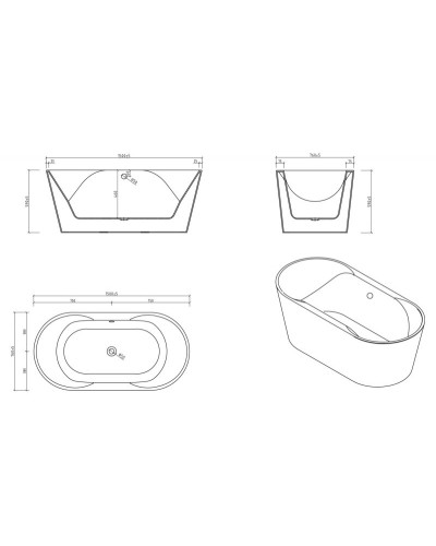 Акриловая ванна BelBagno BB200-1500-750