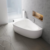 Акриловая асимметричная ванна LoveStory II PU Plus L белая Ravak C771000000