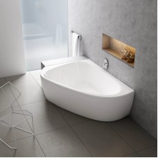 Акриловая асимметричная ванна LoveStory II PU Plus L белая Ravak C771000000