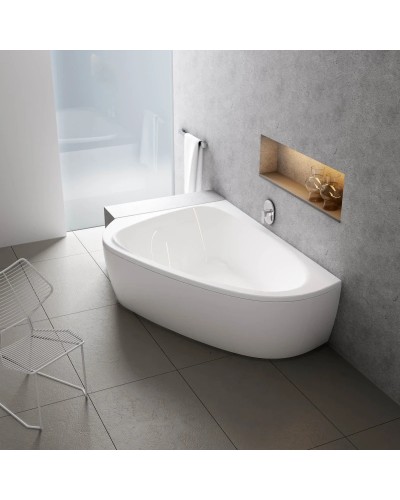Акриловая асимметричная ванна LoveStory II PU Plus L белая Ravak C771000000