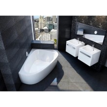 Акриловая асимметричная ванна LoveStory II PU Plus L белая Ravak C771000000