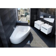 Акриловая асимметричная ванна LoveStory II PU Plus L белая Ravak C771000000