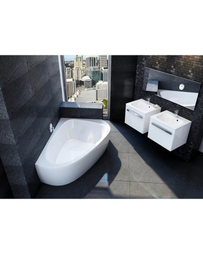 Акриловая асимметричная ванна LoveStory II PU Plus L белая Ravak C771000000