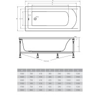 Акриловая ванна 170х75 см Alpen Alaska AVB0005