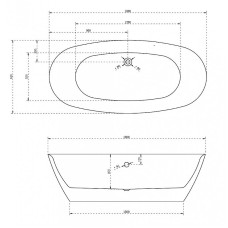 Акриловая ванна Abber AB9205 180x84 без гидромассажа