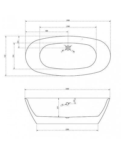 Акриловая ванна Abber AB9205 180x84 без гидромассажа