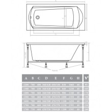 Акриловая ванна 120х70 см Alpen Diana AVP0039