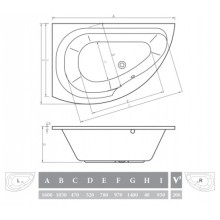 Акриловая ванна 160х105 см  Alpen Dallas L AVB0012