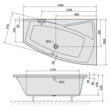 Акриловая ванна 160х100 см R Alpen Evia 12611