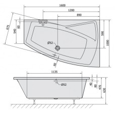 Акриловая ванна 160х100 см R Alpen Evia 12611