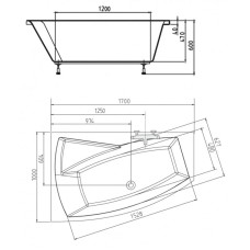 Акриловая ванна 170х100 см L Alpen Evia 21611