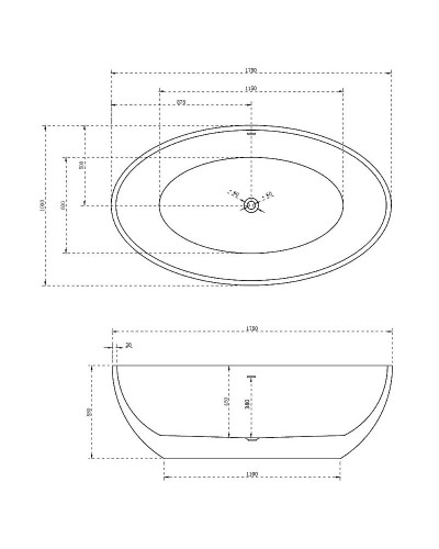 Акриловая ванна Abber AB9249 175x100 без гидромассажа