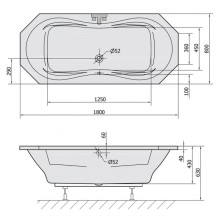 Акриловая ванна 180х80 см Alpen Fuga 31111