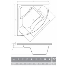 Акриловая ванна 140х140 см Alpen Indiana AVB0018
