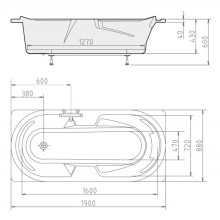 Акриловая ванна 190х88 см Alpen Kaila 26111