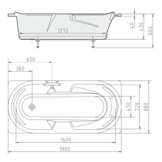 Акриловая ванна 190х88 см Alpen Kaila 26111