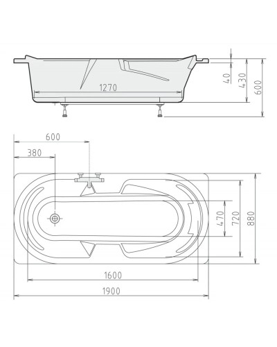 Акриловая ванна 190х88 см Alpen Kaila 26111