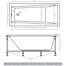 Акриловая ванна 170х75 см Alpen Flora AVP0034