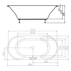 Акриловая ванна 180х85 см Alpen Io 16611