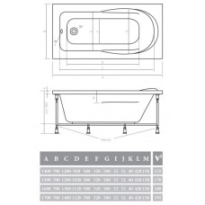 Акриловая ванна 150х70х40 см Alpen Karmenta AVP0002