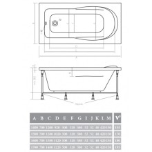 Акриловая ванна 170х70х40 см Alpen Karmenta AVP0004