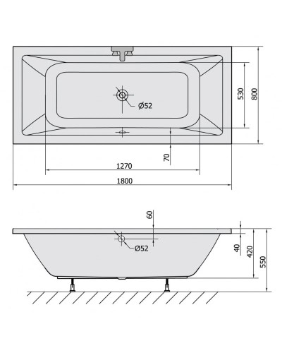 Акриловая ванна 180х80 см Alpen Krysta 71710