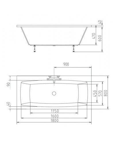 Акриловая ванна 170х80 см Alpen Kvadra 17611