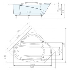 Акриловая ванна 140х140 см Alpen Lidie A07111