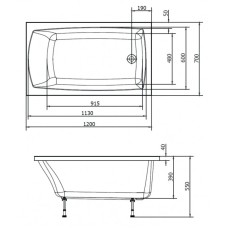Акриловая ванна 120х70 см Alpen Lily 25111