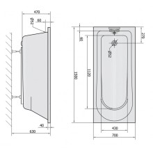 Акриловая ванна 150х70 см Alpen Lisa 85111