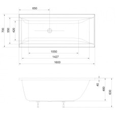 Акриловая ванна 160х70 см Alpen Cleo 73611
