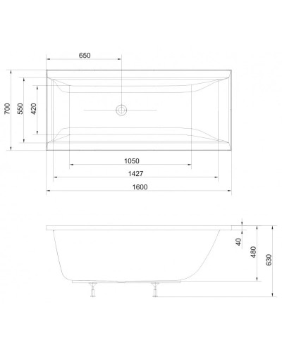 Акриловая ванна 160х70 см Alpen Cleo 73611