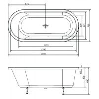 Акриловая ванна 165х75 см  Alpen Astra O 35611