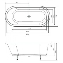 Акриловая ванна 165х75 см  Alpen Astra O 35611
