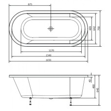 Акриловая ванна 165х75 см  Alpen Astra O 35611