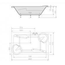 Акриловая ванна 200х120 см Alpen Duo 16111