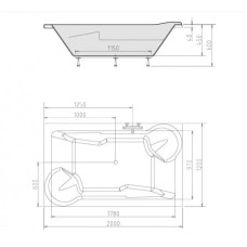 Акриловая ванна 200х120 см Alpen Duo 16111